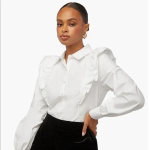 NWT Classic Poplin Ruffle Top